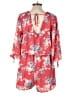 City Triangles 100% Polyester Floral Red Romper Size XL - photo 2