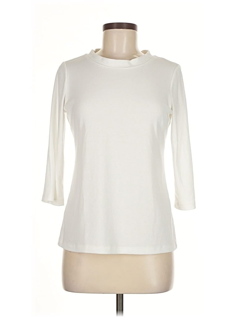 Pre-owned Lesley Evers 3/4 Sleeve T-shirt In White