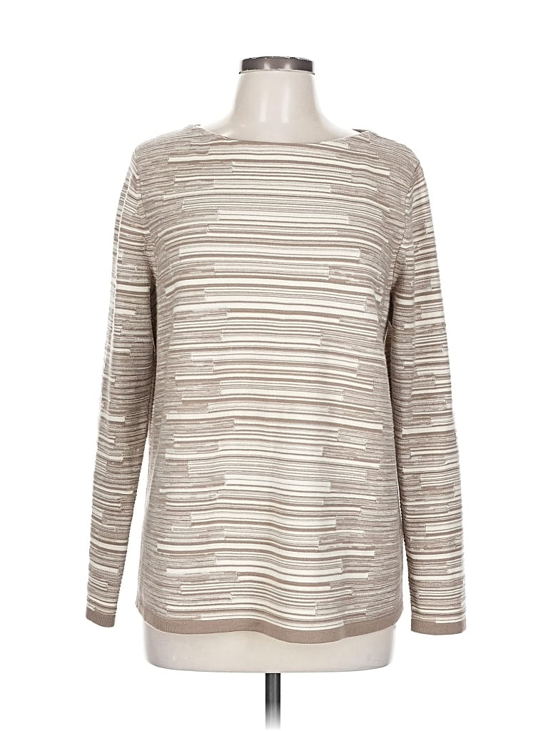 Pre-owned Lafayette 148 Wool Pullover Sweater In Silver