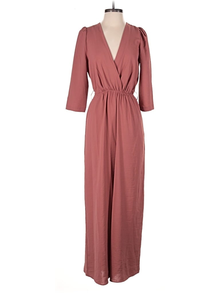 Pre-owned Zara Jumpsuit In Burgundy
