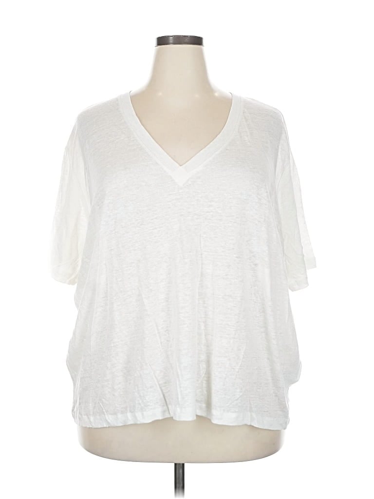 Pre-owned H&m 3/4 Sleeve T-shirt In White