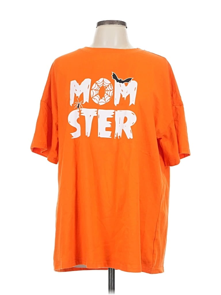 Pre-owned Unbranded Short Sleeve T-shirt In Orange