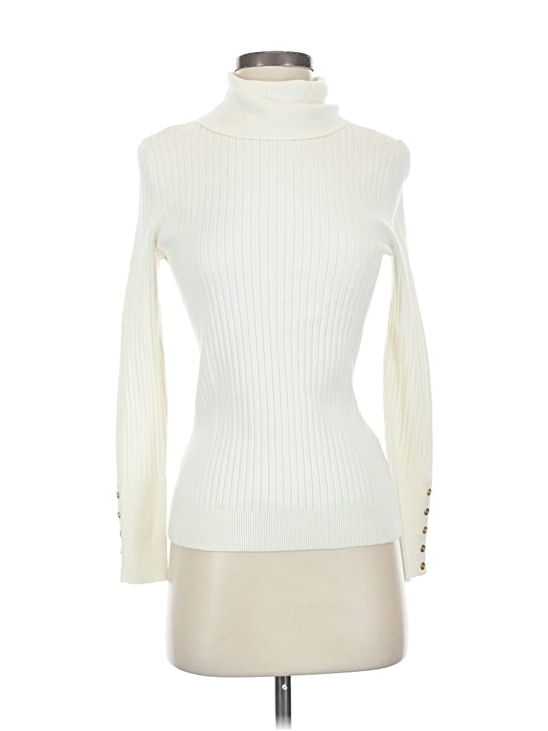 Pre-owned Talbots Turtleneck Sweater In White