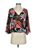 Design Lab Lord & Taylor 100% Polyester Black Brown 3/4 Sleeve Blouse Size XS - photo 1