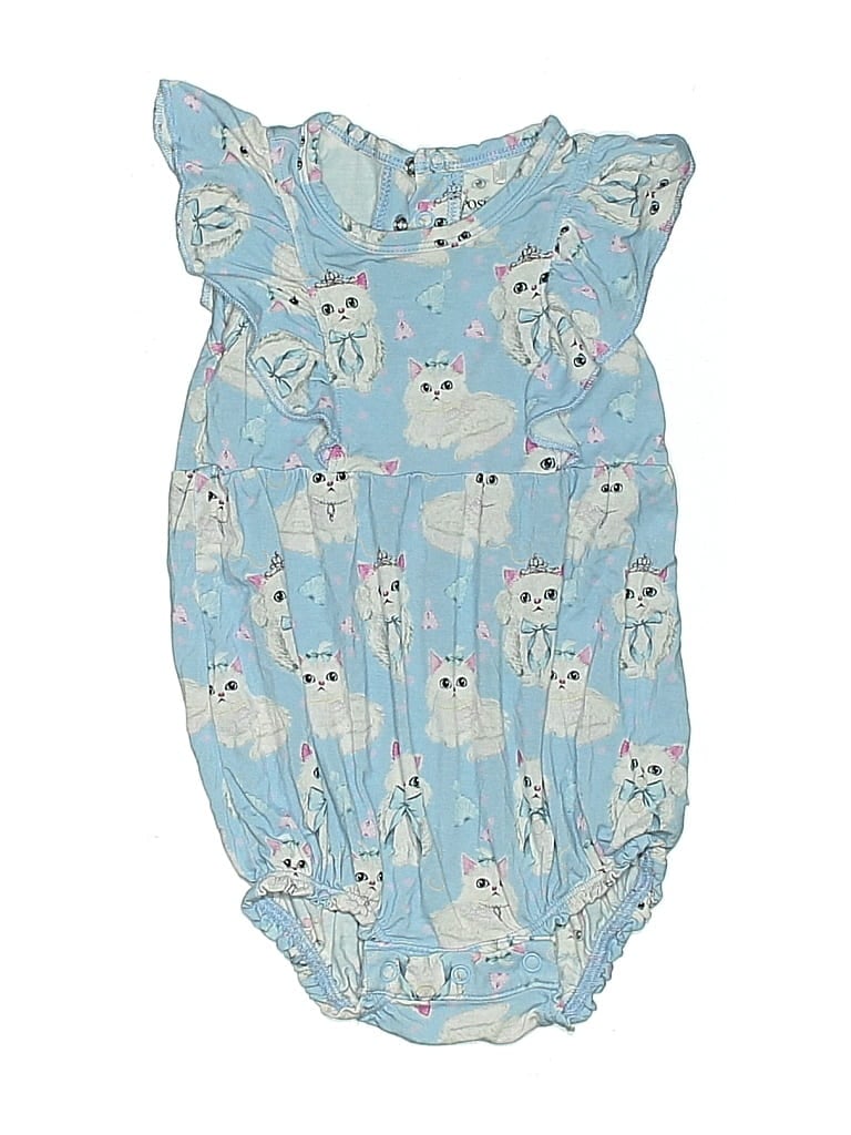 Pre-owned Posh Peanut Kids' Short Sleeve Onesie In Blue