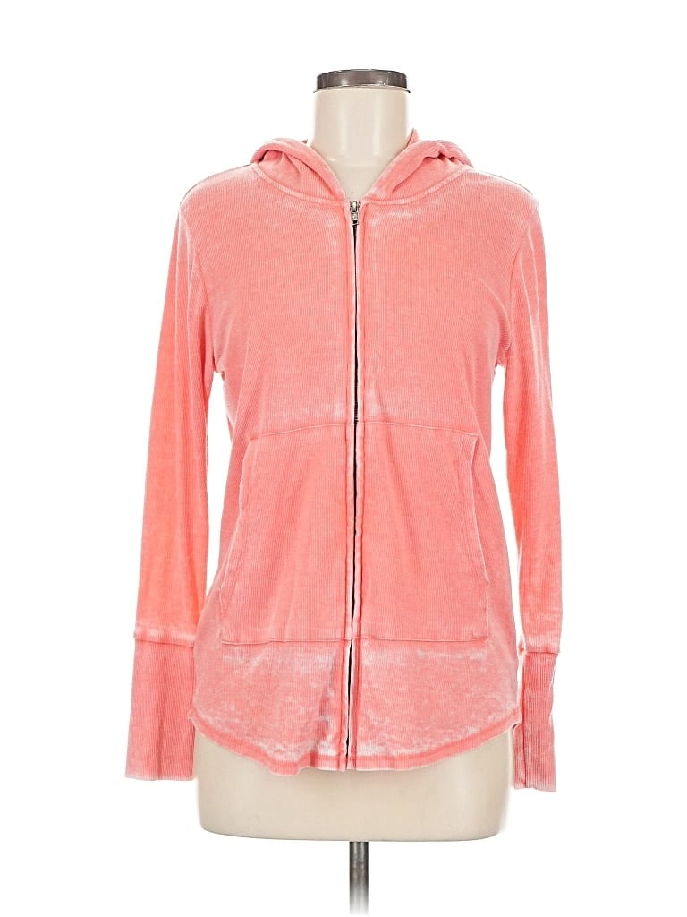 Pre-owned Chaser Zip Up Hoodie In Pink