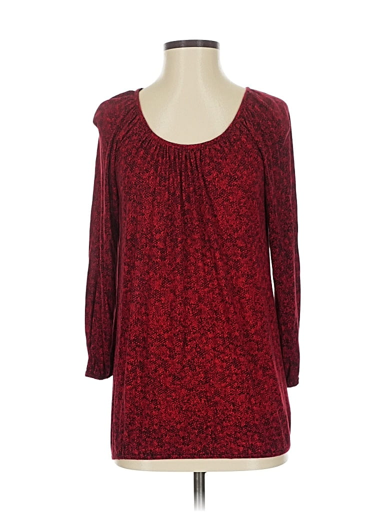 Pre-owned Michael Michael Kors Long Sleeve Blouse In Red