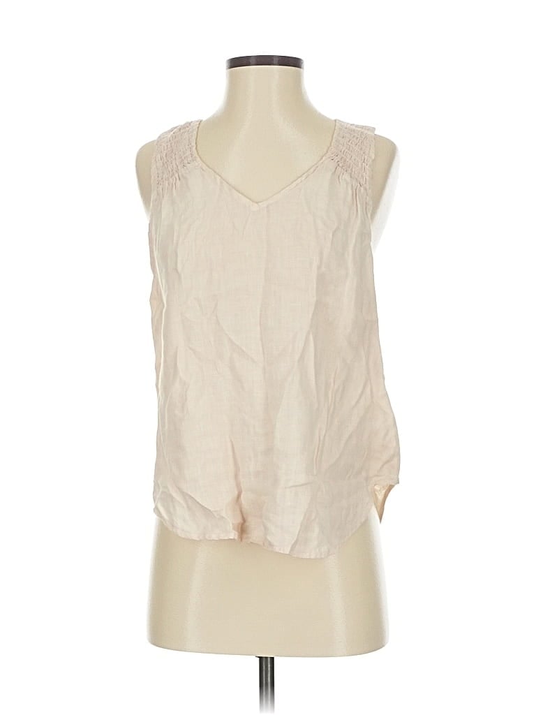 Pre-owned Cloth & Stone Sleeveless Blouse In White