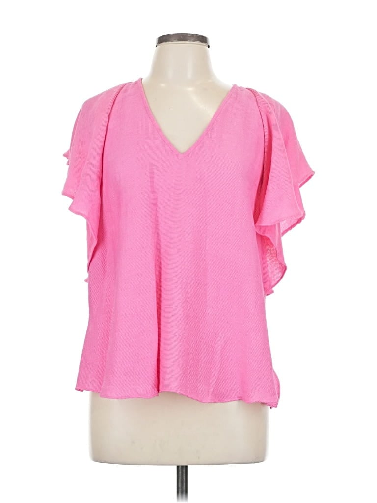 Pre-owned Rachel Rachel Roy Short Sleeve Blouse In Pink