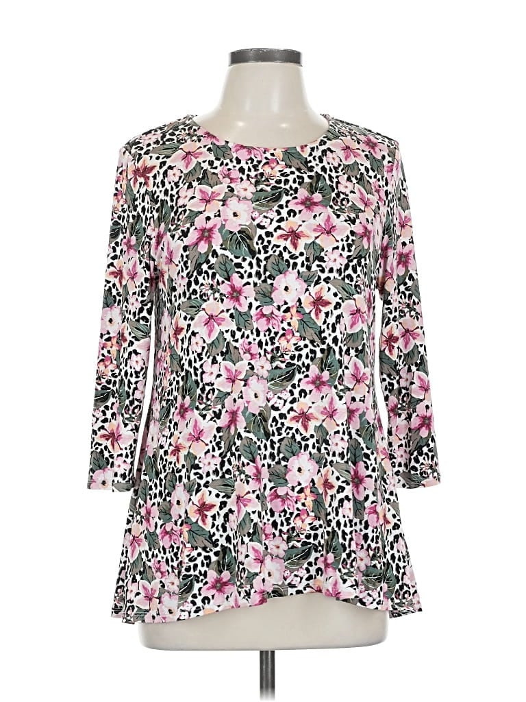 Pre-owned Intro 3/4 Sleeve Blouse In Pink