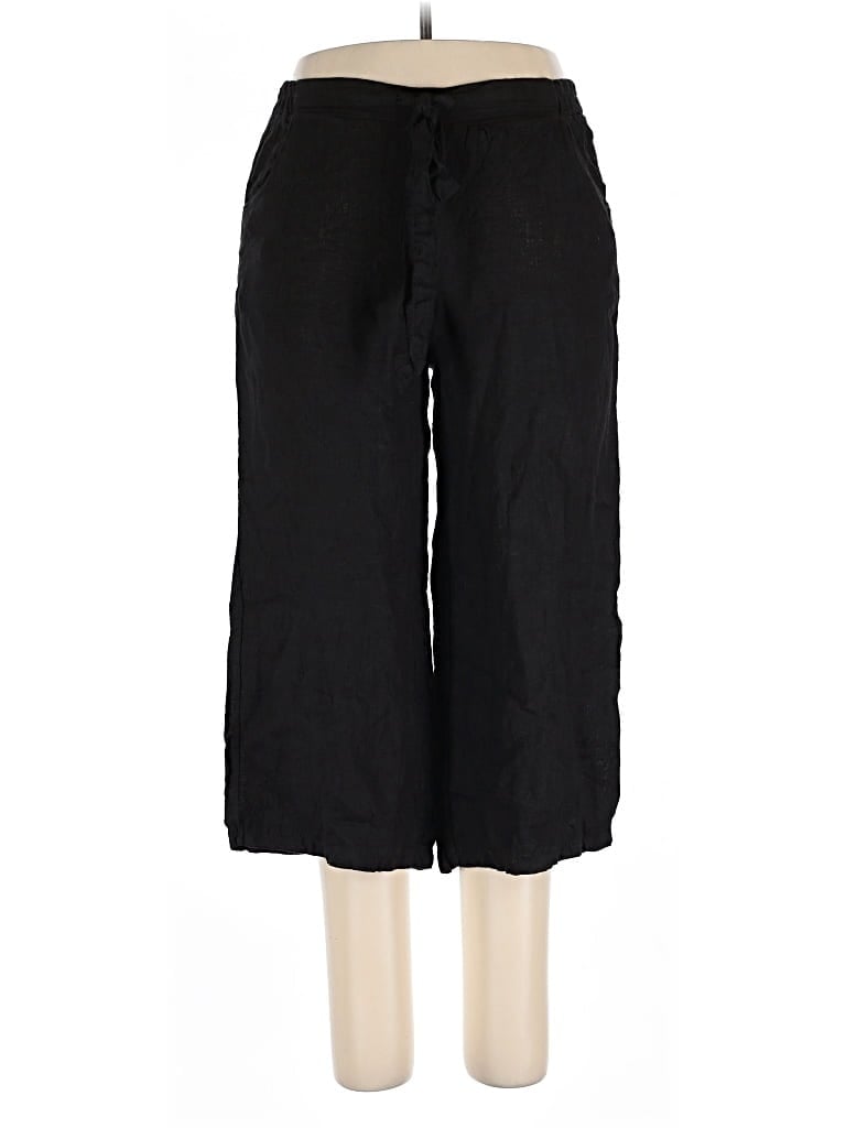 Pre-owned Tempo Paris Linen Pants In Black