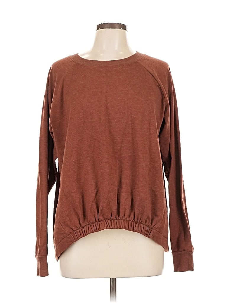 Pre-owned Z By Zella Pullover Sweater In Brown