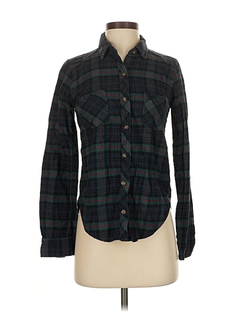 Pre-owned Abercrombie & Fitch Long Sleeve Button Down Shirt In Black