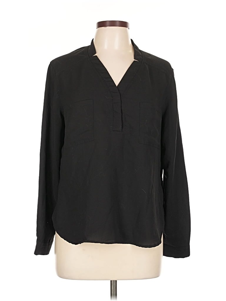 Pre-owned Nine West Long Sleeve Blouse In Black