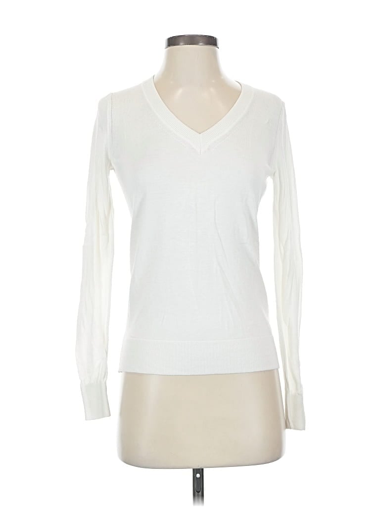 Pre-owned Banana Republic Factory Store Long Sleeve T-shirt In White