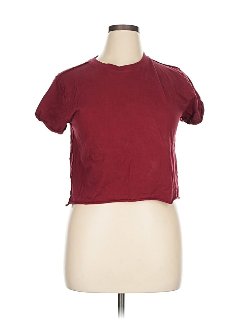 Pre-owned We The Free Short Sleeve T-shirt In Burgundy
