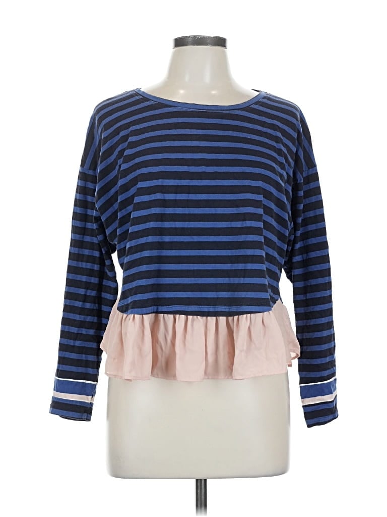 Pre-owned Deletta Long Sleeve Top Blue Boatneck Tops