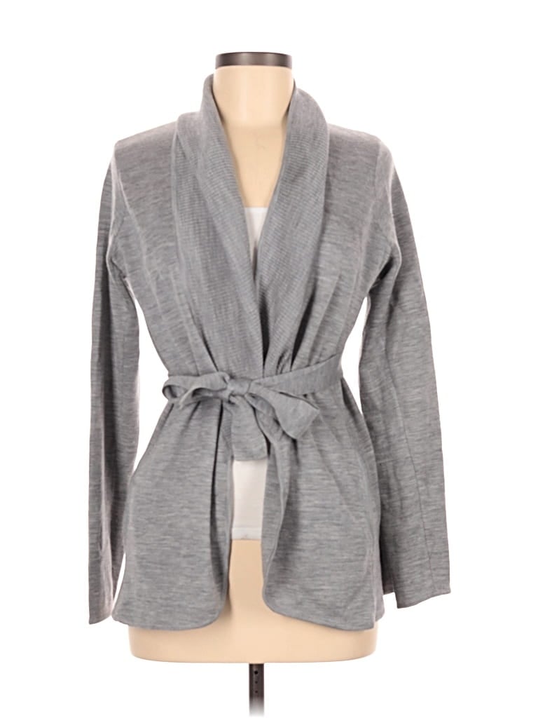 Pre-owned Bcbgmaxazria Wool Cardigan Sweater In Gray