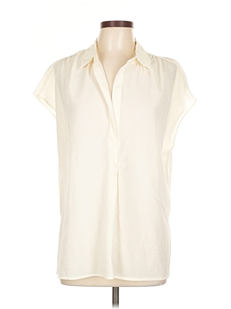Pre-owned Max Studio Sleeveless Blouse In White