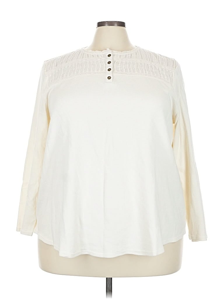 Pre-owned Coldwater Creek 3/4 Sleeve Blouse In White