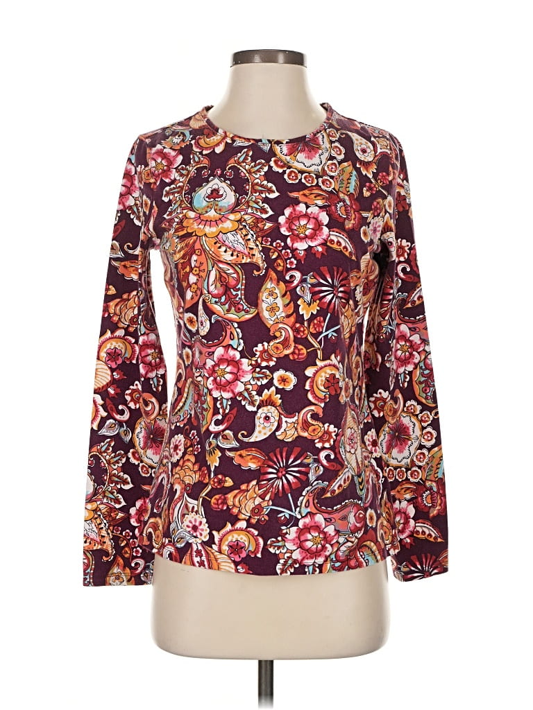 Pre-owned Talbots Long Sleeve T-shirt In Burgundy