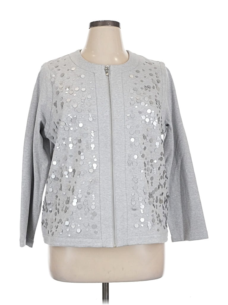 Pre-owned Joan Vass Cardigan Sweater In Silver
