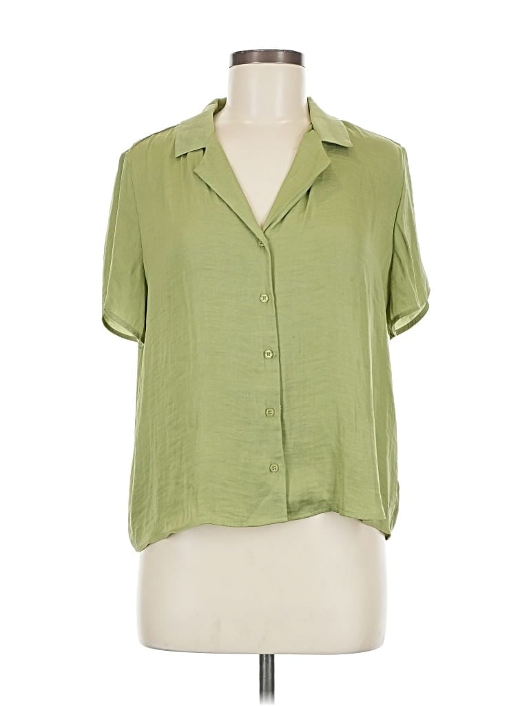 Pre-owned Rachel Rachel Roy Short Sleeve Blouse In Green