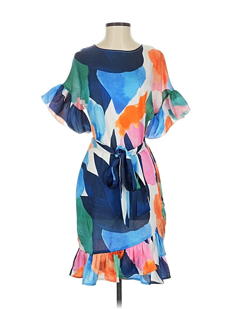 Pre-owned Never Fully Dressed Casual Dress In Blue