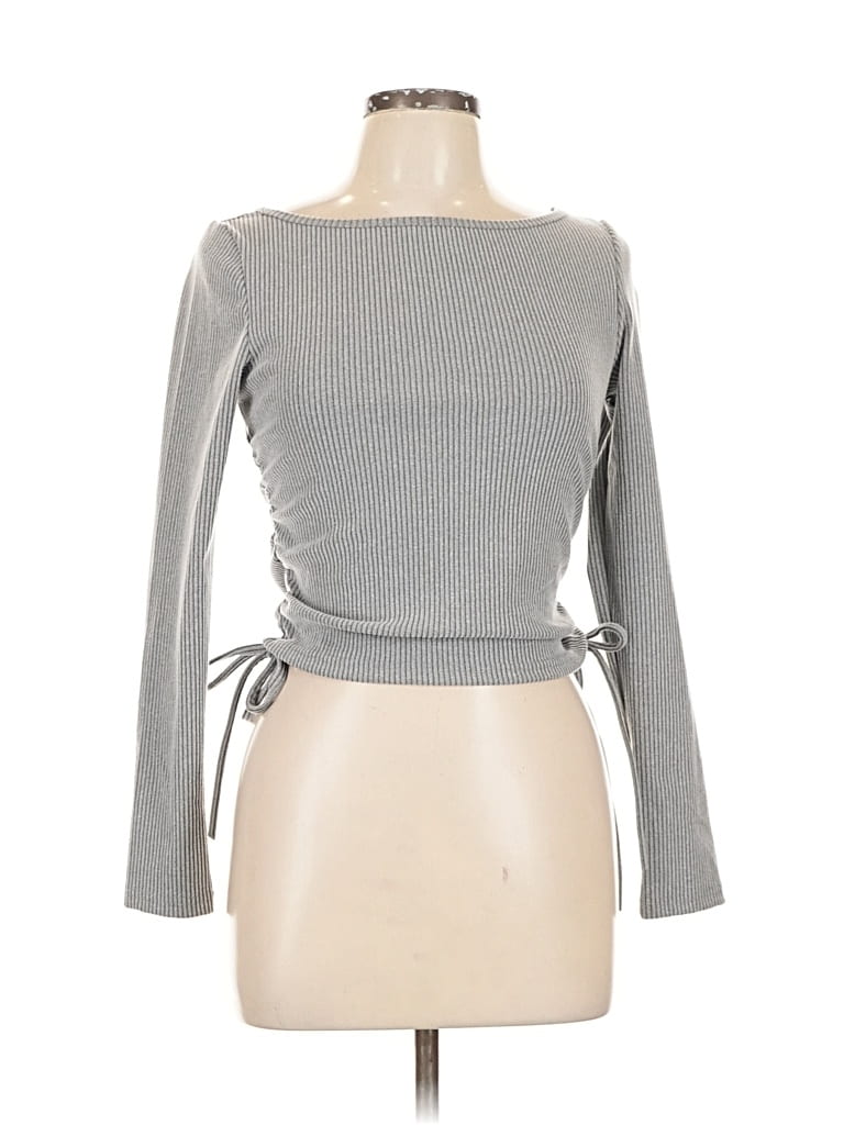 Pre-owned Love Poem Long Sleeve T-shirt In Gray