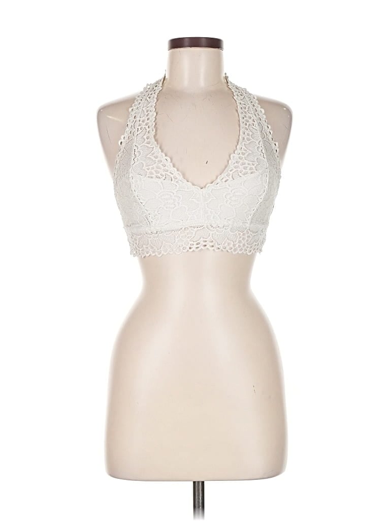 Pre-owned Aerie Sleeveless Top White Halter Neckline Tops