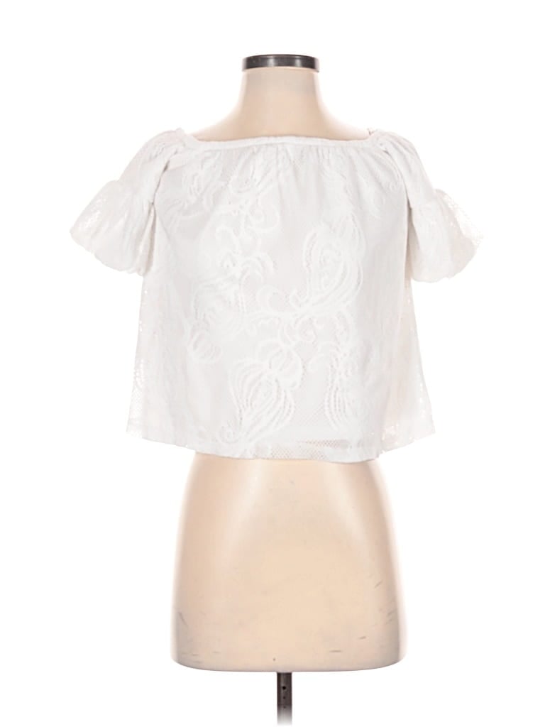 Pre-owned Lilly Pulitzer Short Sleeve Blouse In White