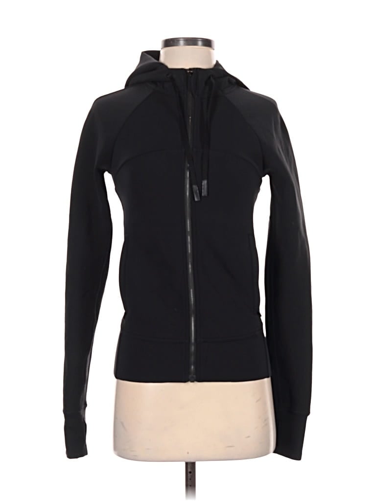 Pre-owned Lululemon Athletica Zip Up Hoodie In Black