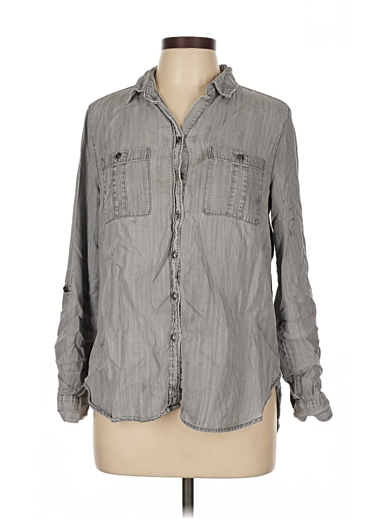Pre-owned Jane And Delancey Long Sleeve Button Down Shirt In Gray
