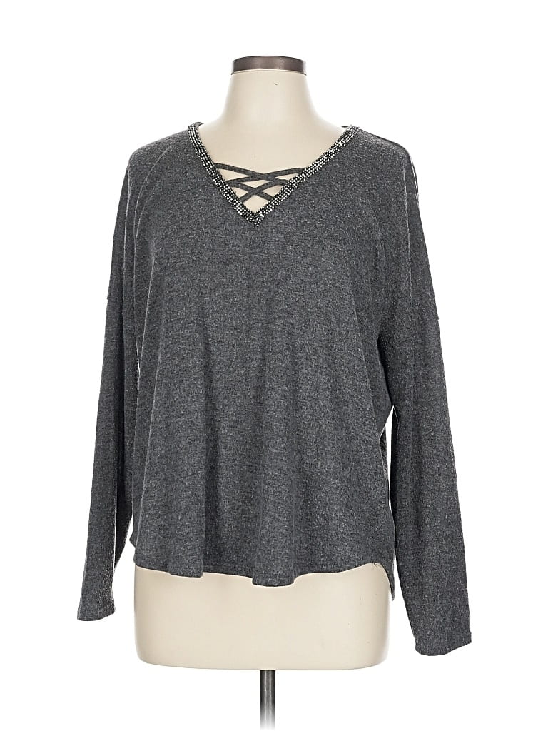 Pre-owned Jennifer Lopez Pullover Sweater In Gray