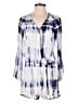 BoHo Me 100% Rayon Tie-dye Blue Romper Size S - photo 1
