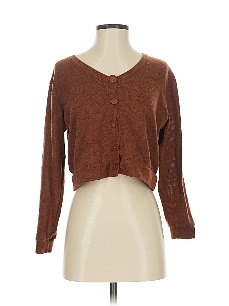 Pre-owned Nasty Gal Inc. Cardigan Sweater In Brown