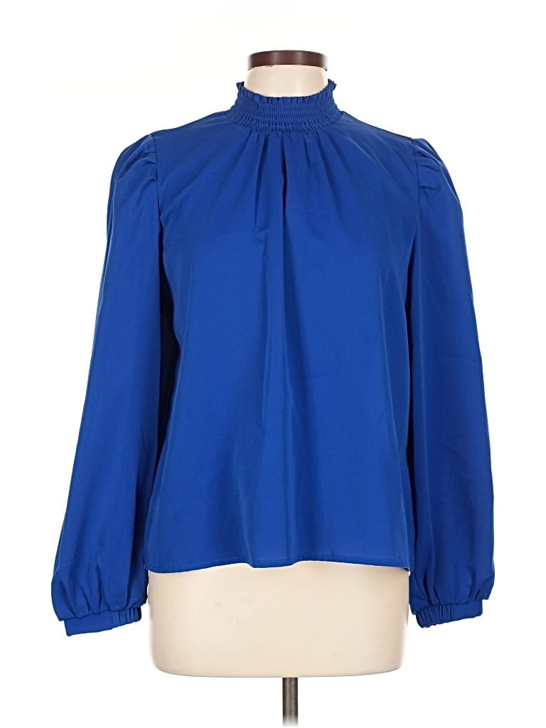 Pre-owned Melloday Long Sleeve Blouse In Blue