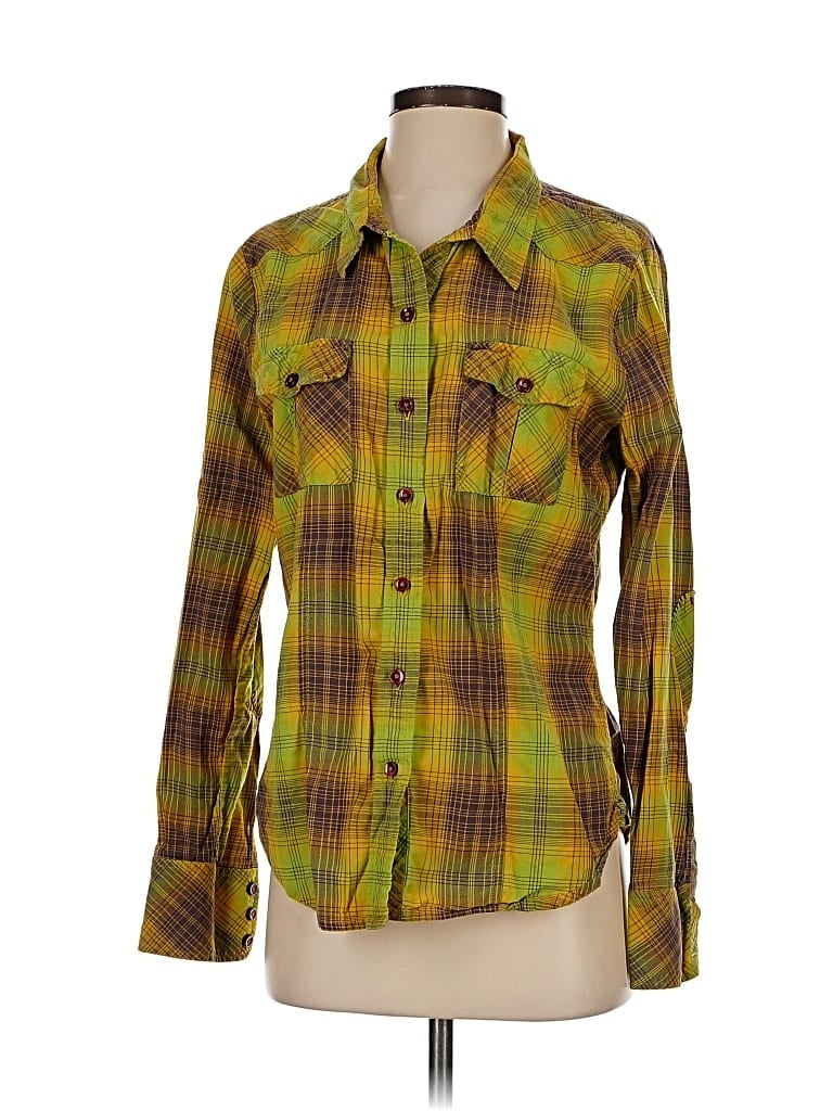 Pre-owned Unbranded Long Sleeve Button Down Shirt In Yellow