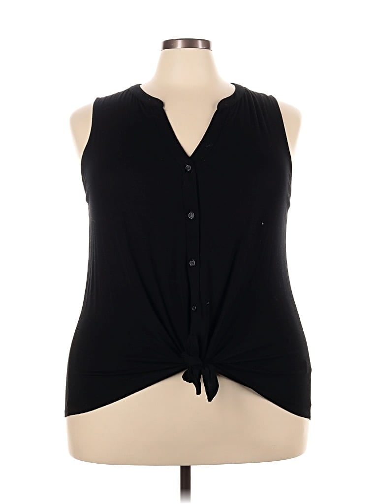 Pre-owned Cable & Gauge Sleeveless Blouse In Black