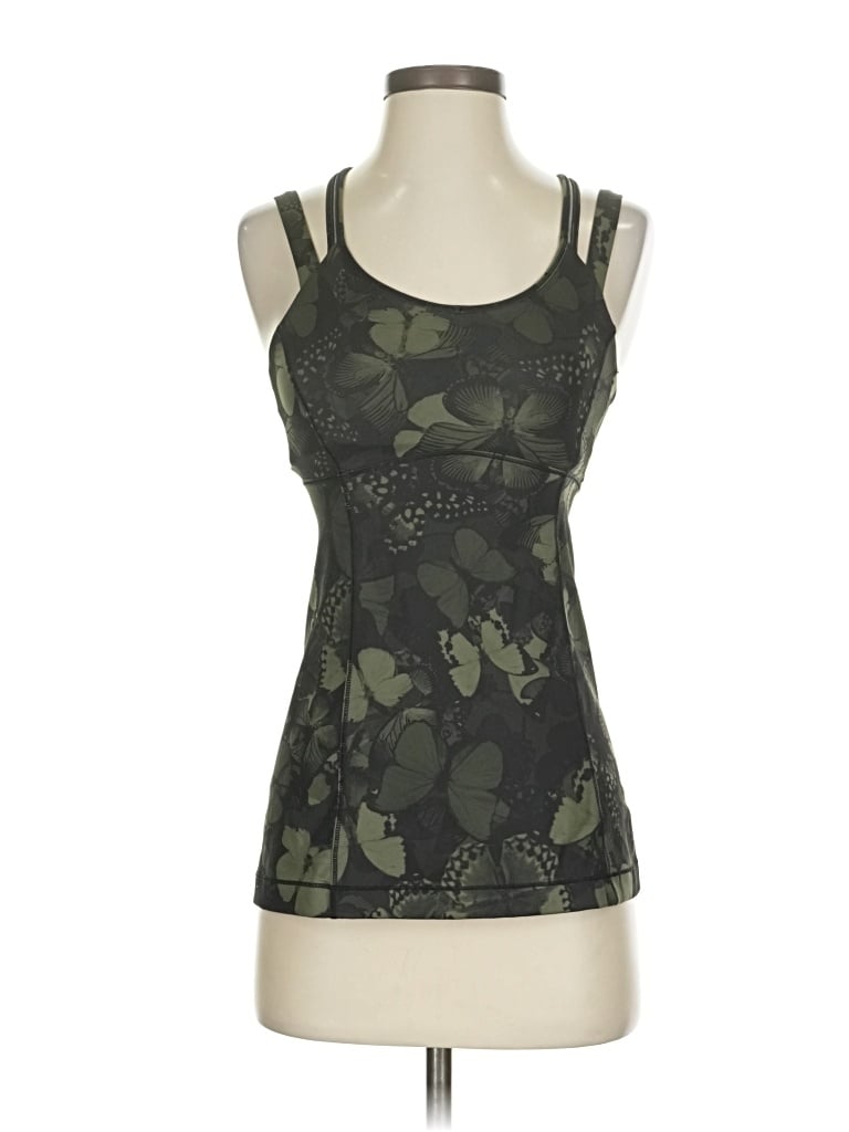 Pre-owned Lululemon Athletica Tank Top Green Strapless Neckline Tops