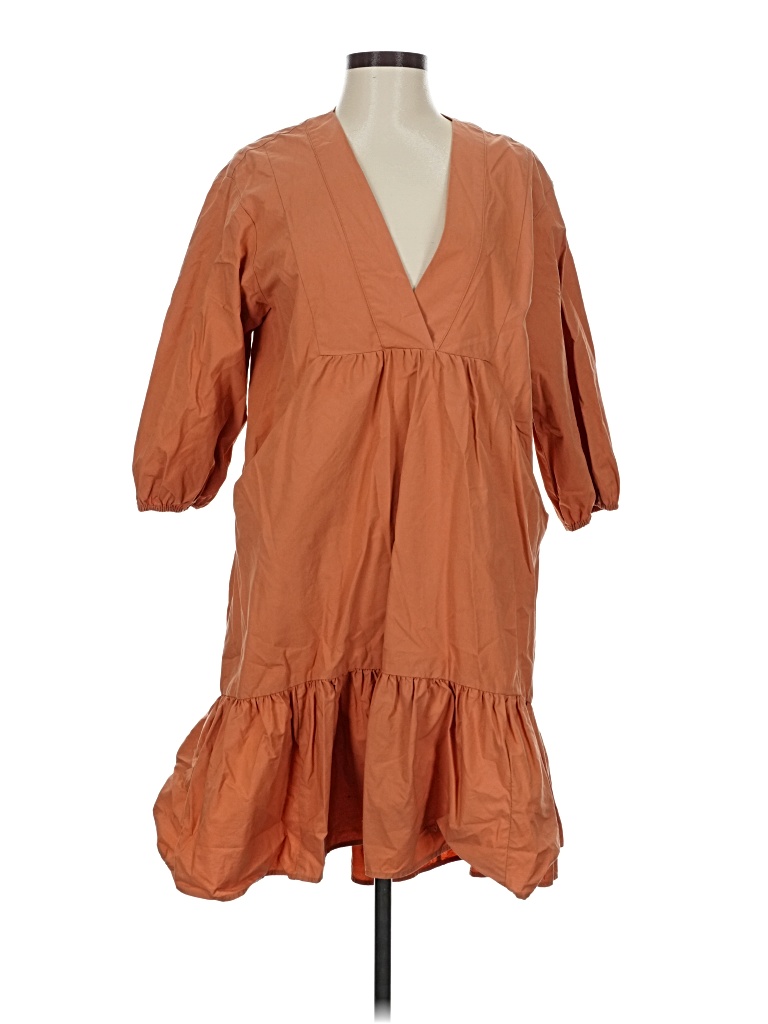 Pre-owned Mng Casual Dress In Brown