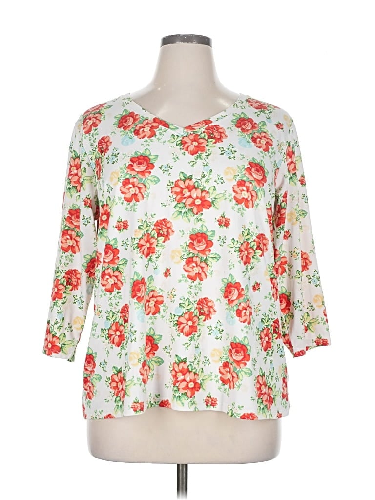 Pre-owned The Pioneer Woman 3/4 Sleeve T-shirt In White