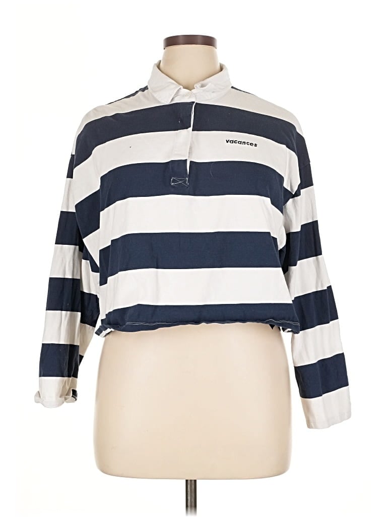 Pre-owned H&m Long Sleeve Polo Shirt In Blue