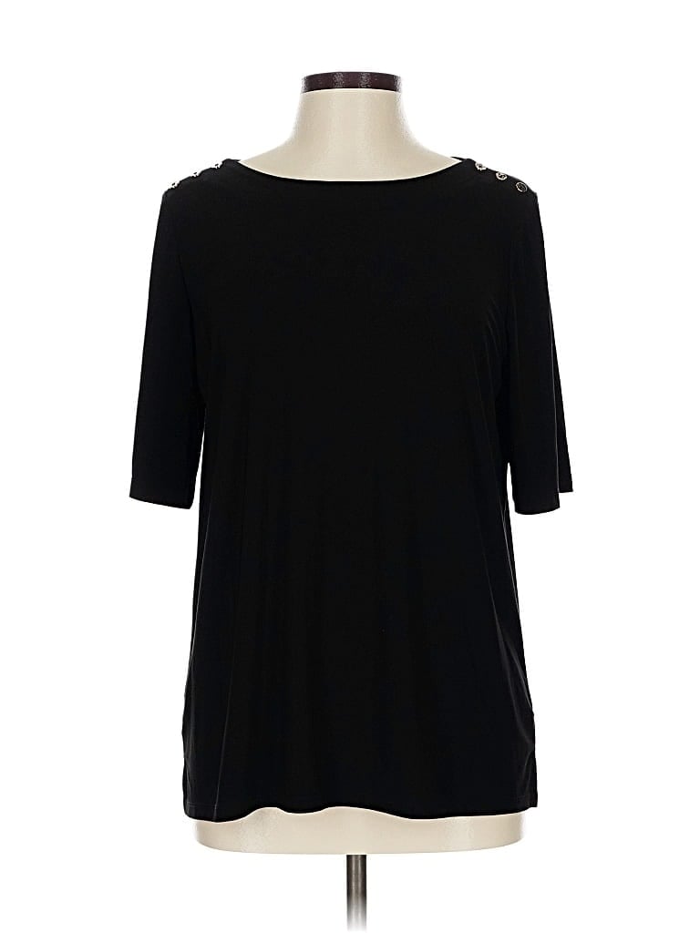 Pre-owned Jones New York Signature 3/4 Sleeve T-shirt In Black