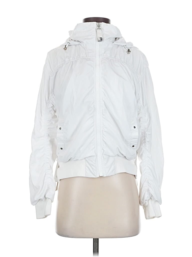Pre-owned Athleta Windbreaker Jacket In White