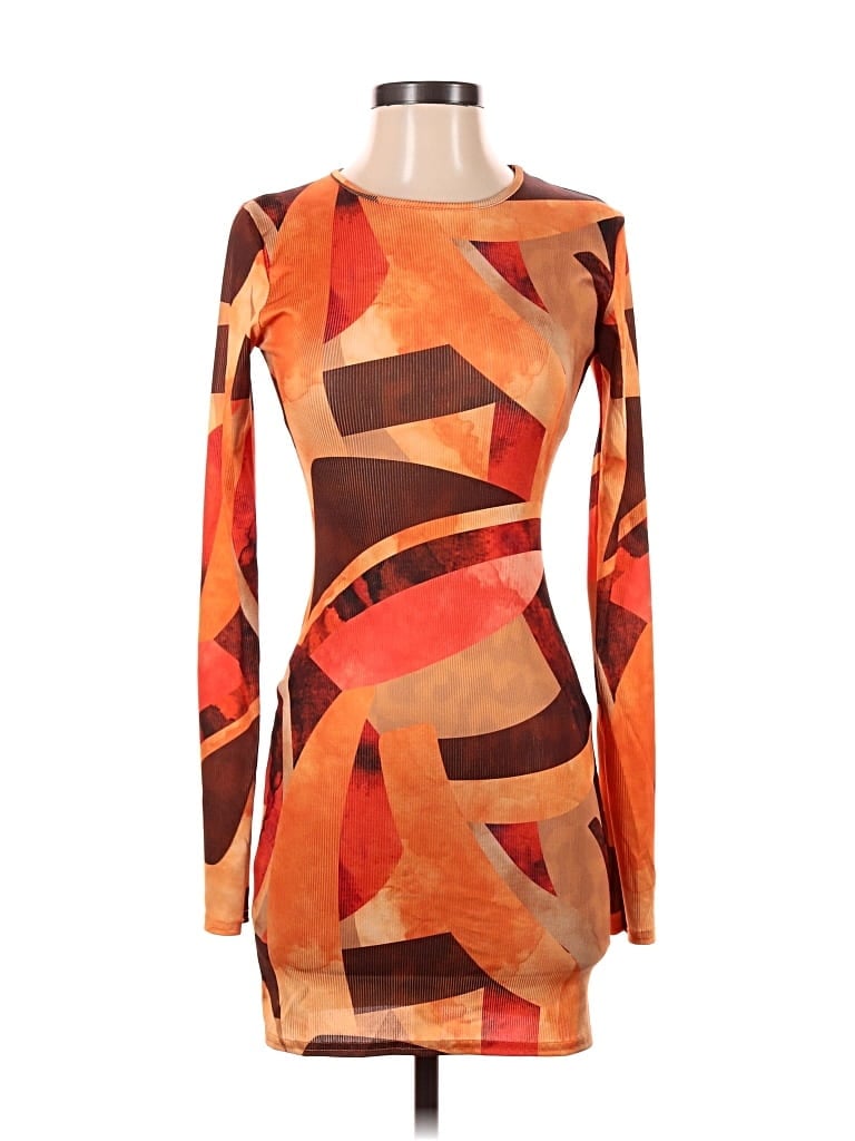 Pre-owned Prettylittlething Cocktail Dress In Orange