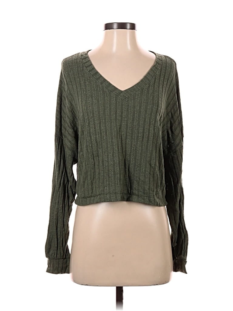 Pre-owned Lulus Long Sleeve T-shirt In Green