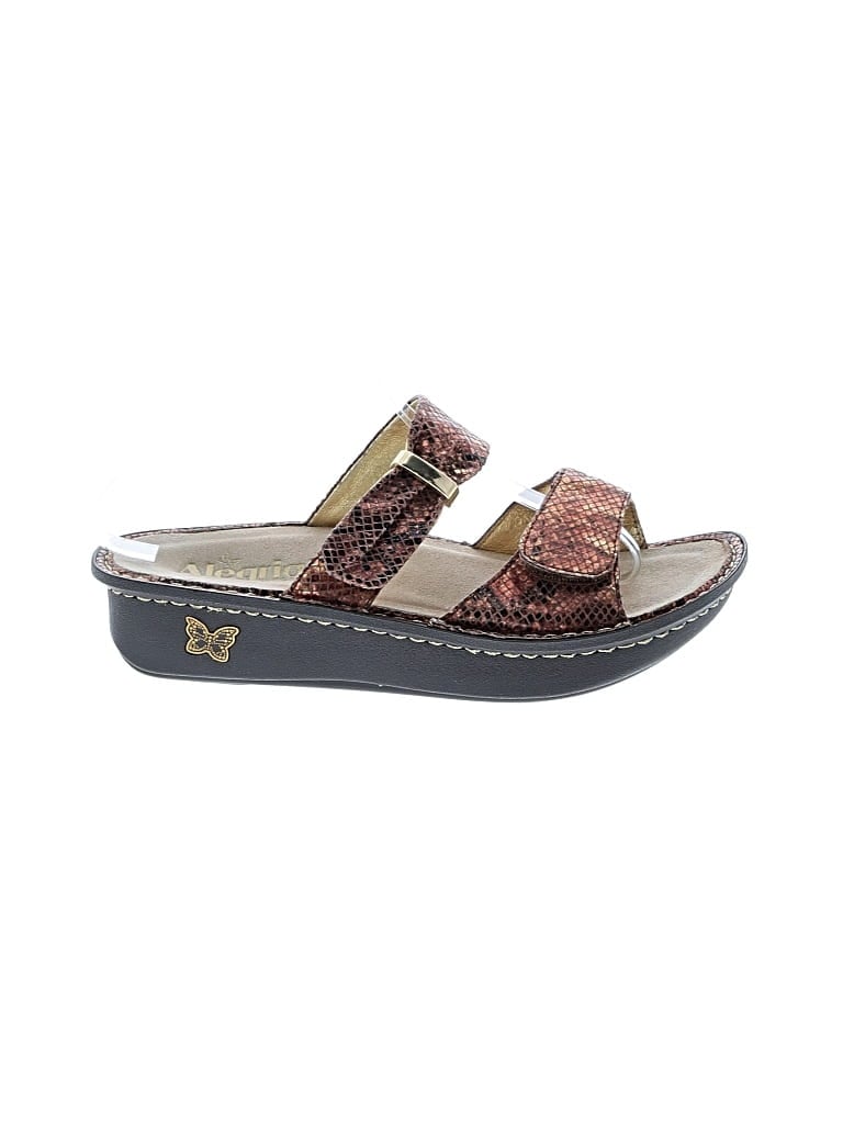 Pre-owned Alegria Wedges In Brown