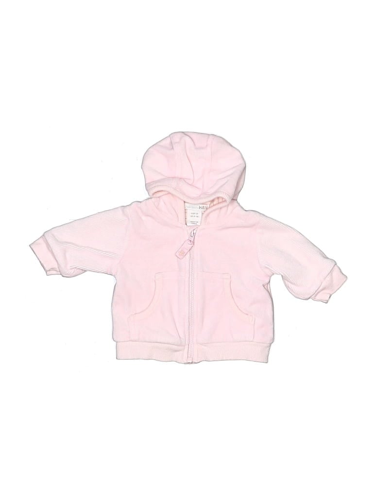 Pre-owned H&m Babies' Zip Up Hoodie In Pink