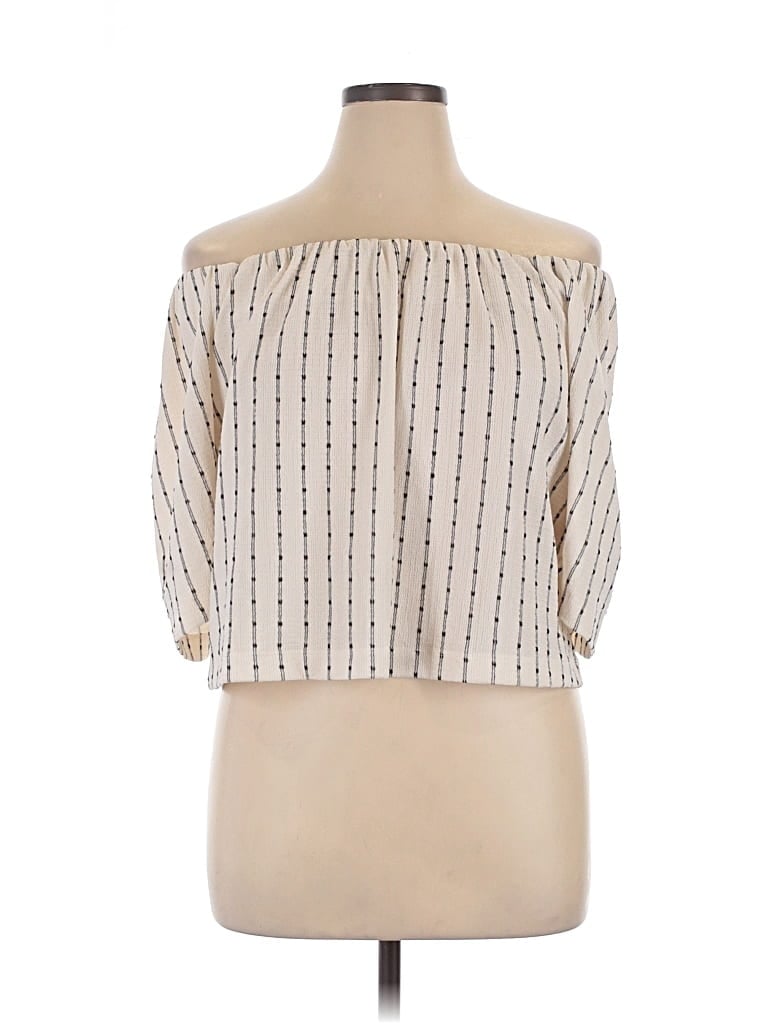 Pre-owned Ann Taylor Loft 3/4 Sleeve Blouse In White